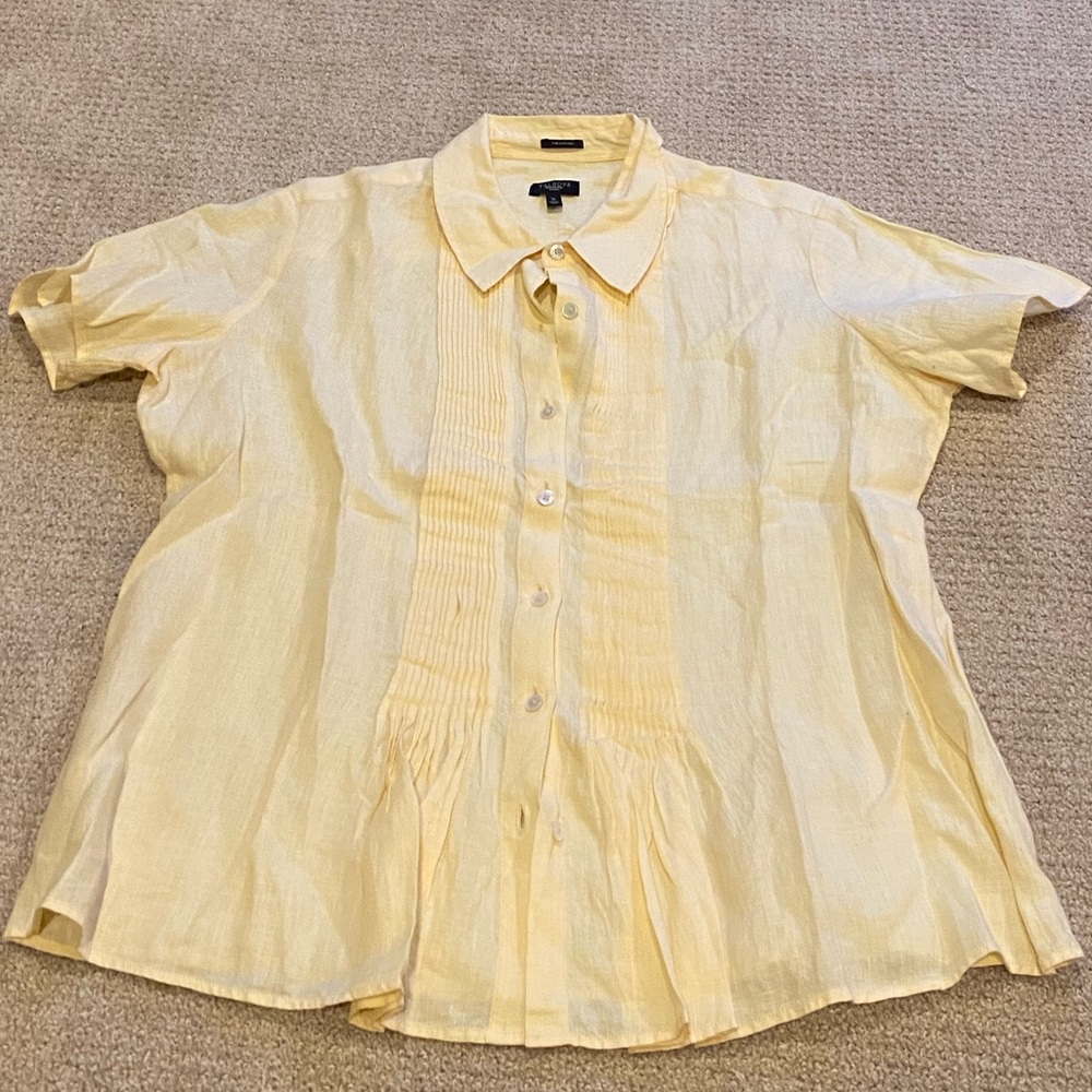 Talbots yellow button up shirt